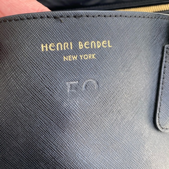 Henri Bendel Diaper Bag great work bag for laptop black leather purple interior - Picture 5 of 8